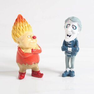 Vintage-Style Snow Miser & Heat Miser Figurine Set - NEW